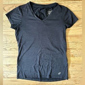 Black ASICS Workout V-Neck T-Shirt Size Small
